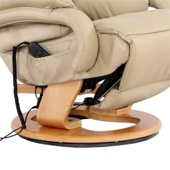 Modoform Fauteuil de relaxation Casey - Cuir véritable / Imitation cuir - Crème -Pas Cher Fauteuils Magasin 1000005892 200324 13584200012 DETAILS P000000001000005892