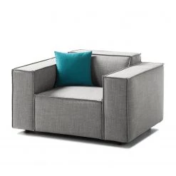 Fauteuil Kinx Tissu - Tissu Milan : Gris clair