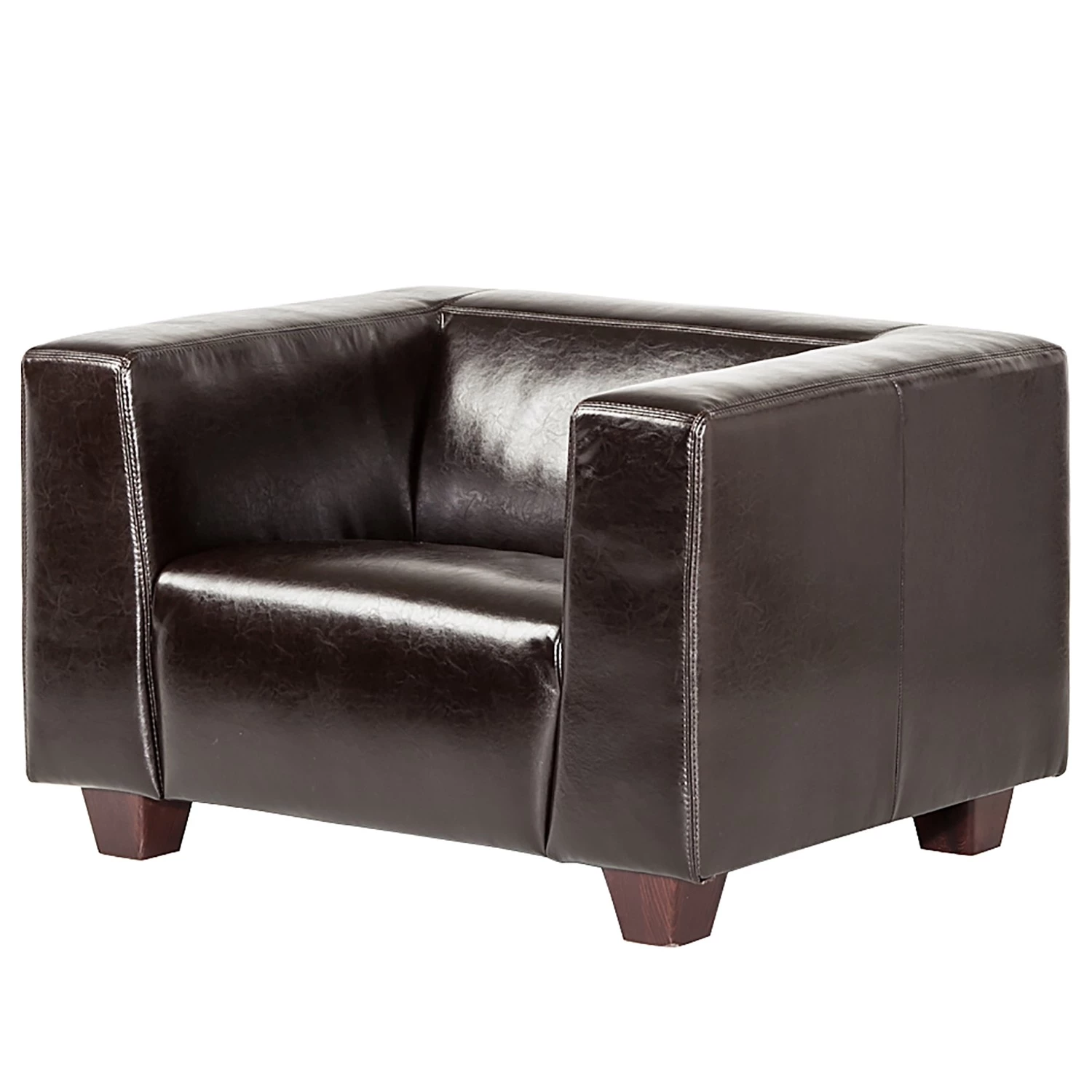 Maison Belfort Fauteuil Nespolo - Cuir véritable marron foncé 3 Maison Belfort Fauteuil Nespolo - Cuir véritable marron foncé