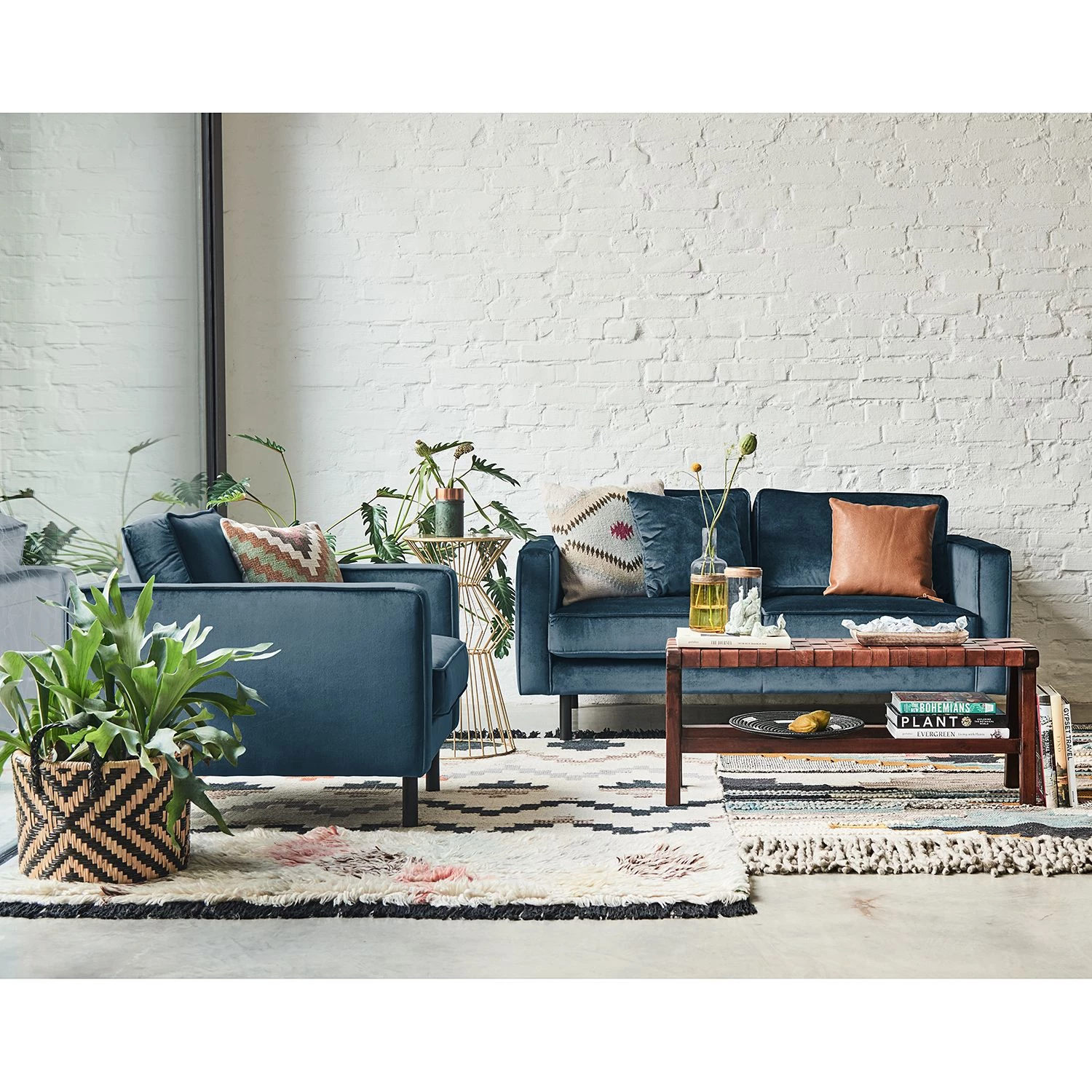 Eva Padberg Collection Fauteuil Edina - Bleu foncé 5 Eva Padberg Collection Fauteuil Edina - Bleu foncé – Image 3