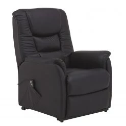 Modoform Fauteuil de relaxation Knuckey - Avec aide au relevage - Imitation cuir - Noir