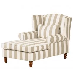 Maison Belfort Fauteuil à oreilles Sofia XXL - Beige / Blanc