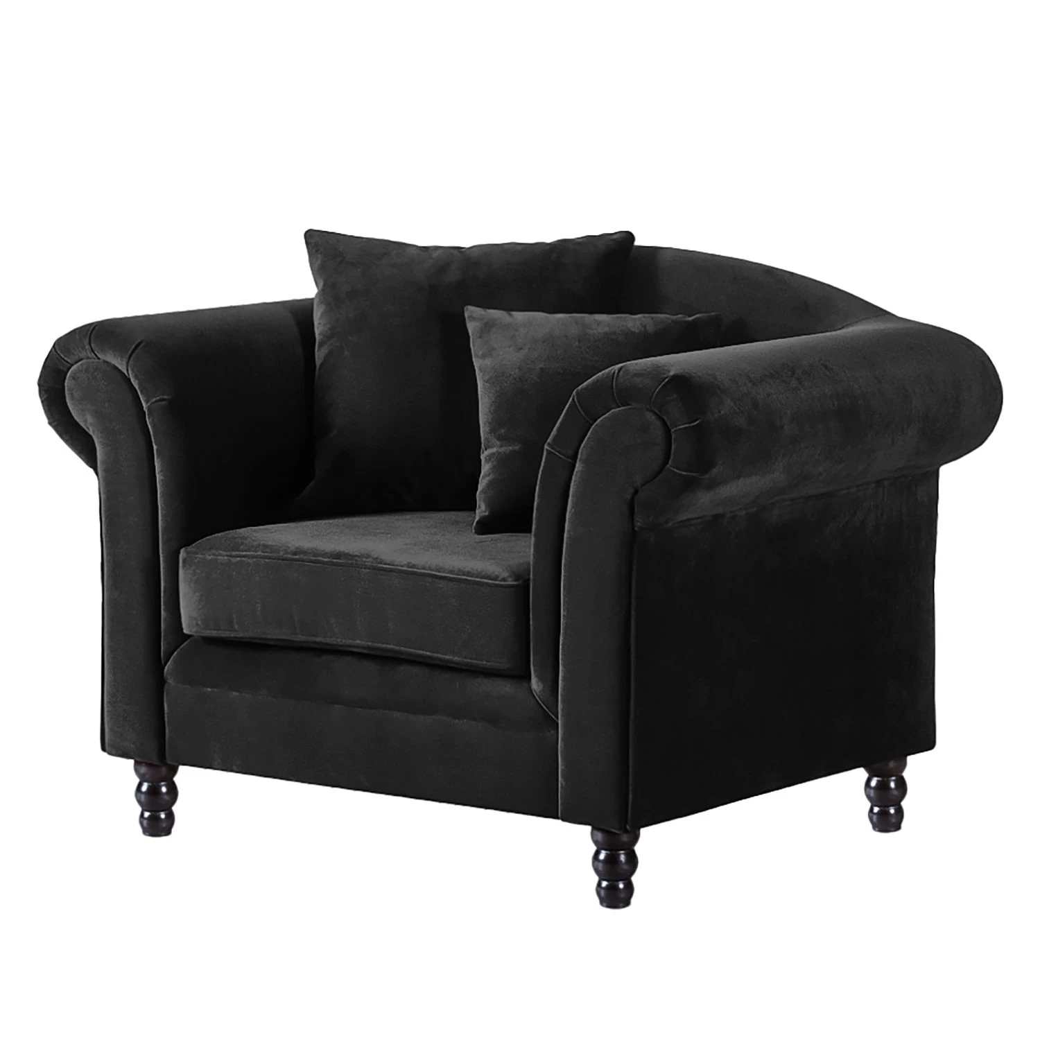 Jack & Alice Fauteuil York - Velours Anthracite 3 Jack & Alice Fauteuil York - Velours Anthracite