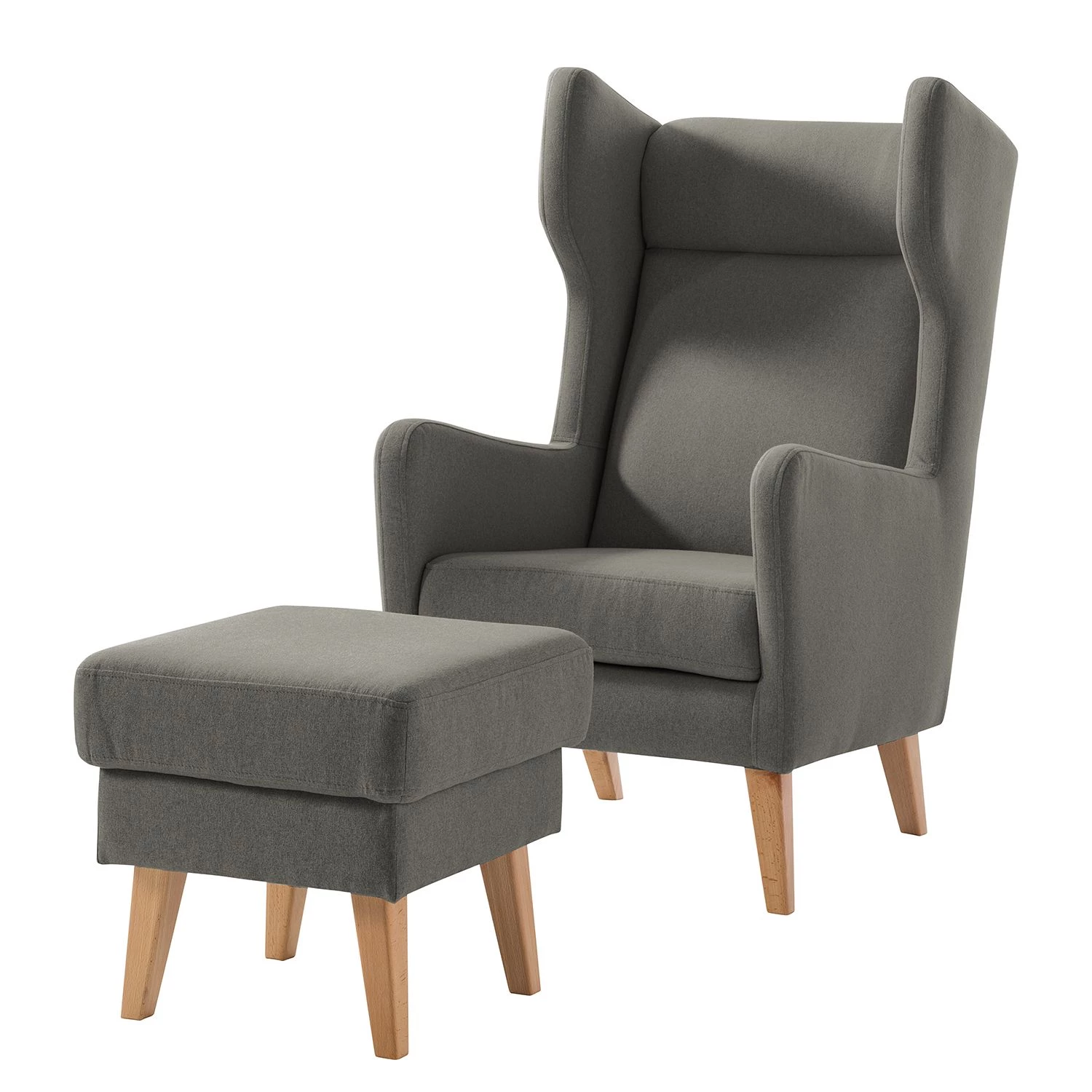 Mørteens Fauteuil à oreilles Bucoli - Gris - Avec repose-pieds 3 Mørteens Fauteuil à oreilles Bucoli - Gris - Avec repose-pieds
