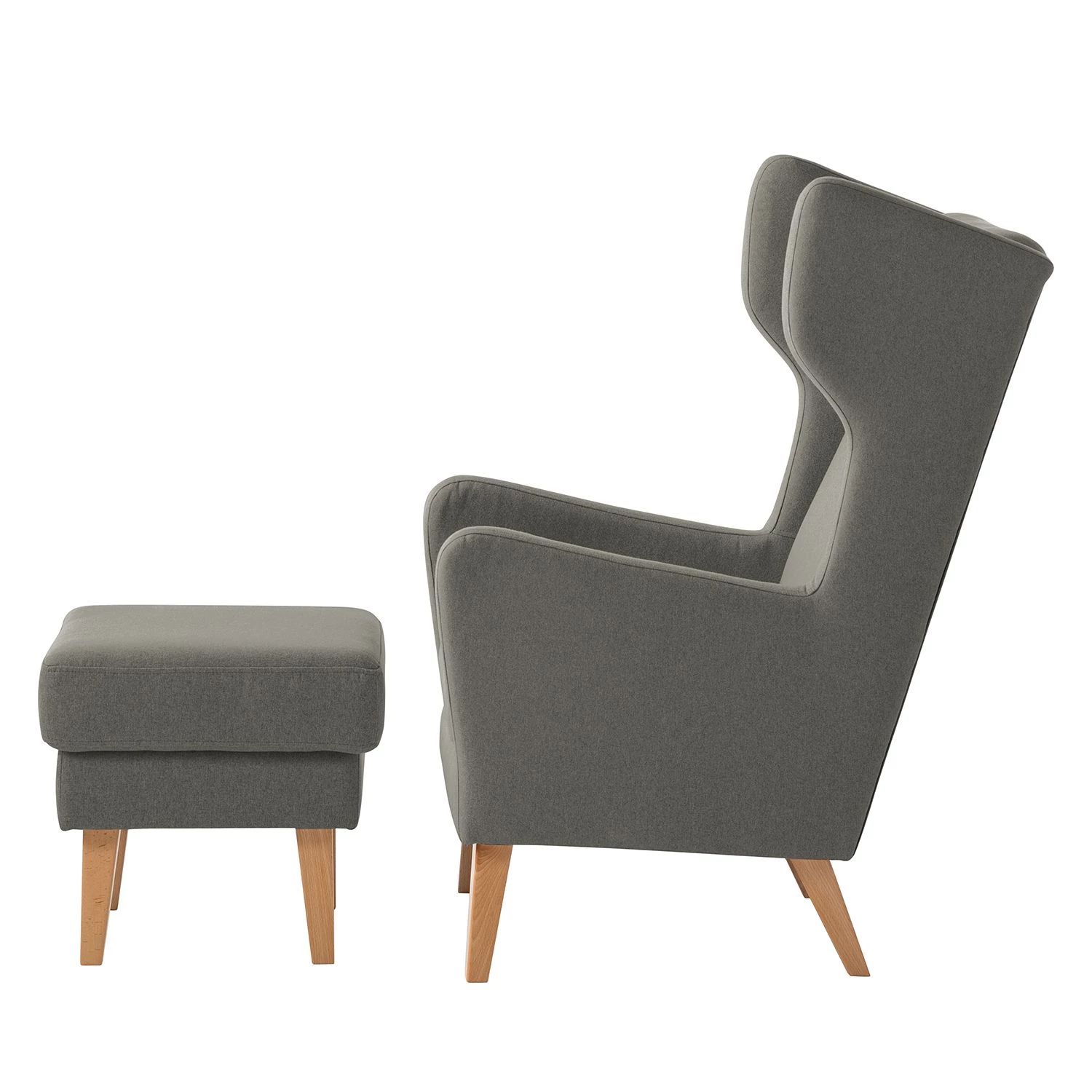 Mørteens Fauteuil à oreilles Bucoli - Gris - Avec repose-pieds 9 Mørteens Fauteuil à oreilles Bucoli - Gris - Avec repose-pieds – Image 7