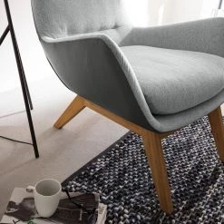 Studio Copenhagen Fauteuil Hepburn I - Gris clair / Gris - Chêne foncé -Pas Cher Fauteuils Magasin 1000114806 180803 085037137 MOOD GALLERYIMAGES P000000001000114806 mood