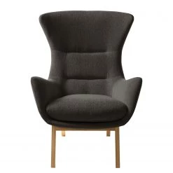 Studio Copenhagen Fauteuil Hepburn I - Tissu Saia: Noir-Marron - Chêne foncé -Pas Cher Fauteuils Magasin 1000116443 180830 120942276 GALLERYIMAGES P000000001000116443