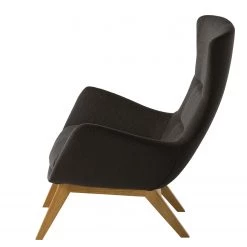 Studio Copenhagen Fauteuil Hepburn I - Tissu Saia: Noir-Marron - Chêne foncé -Pas Cher Fauteuils Magasin 1000116443 180830 120942277 GALLERYIMAGES P000000001000116443