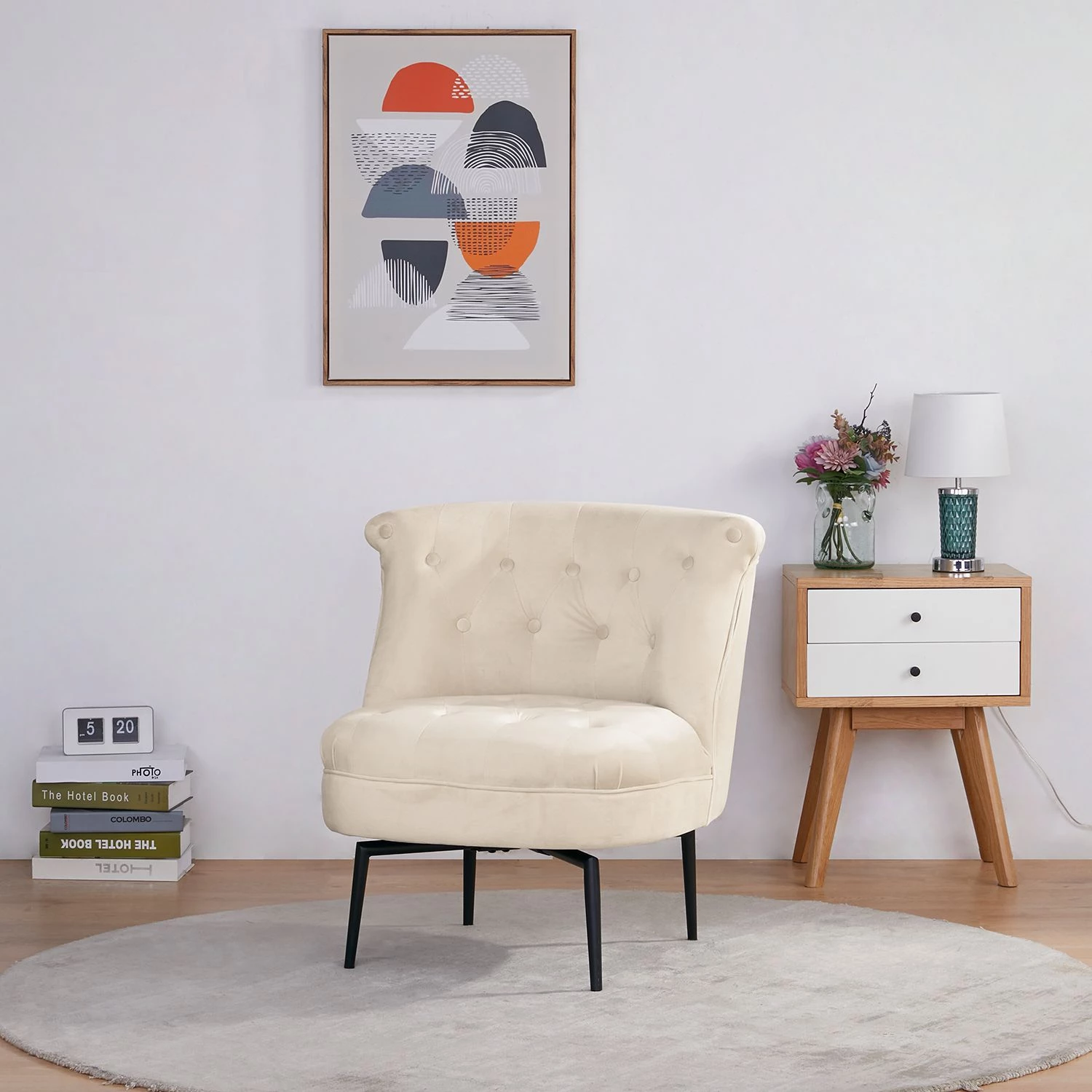 Jack & Alice Fauteuil Jonas II - Velours - Granit 4 Jack & Alice Fauteuil Jonas II - Velours - Granit – Image 2