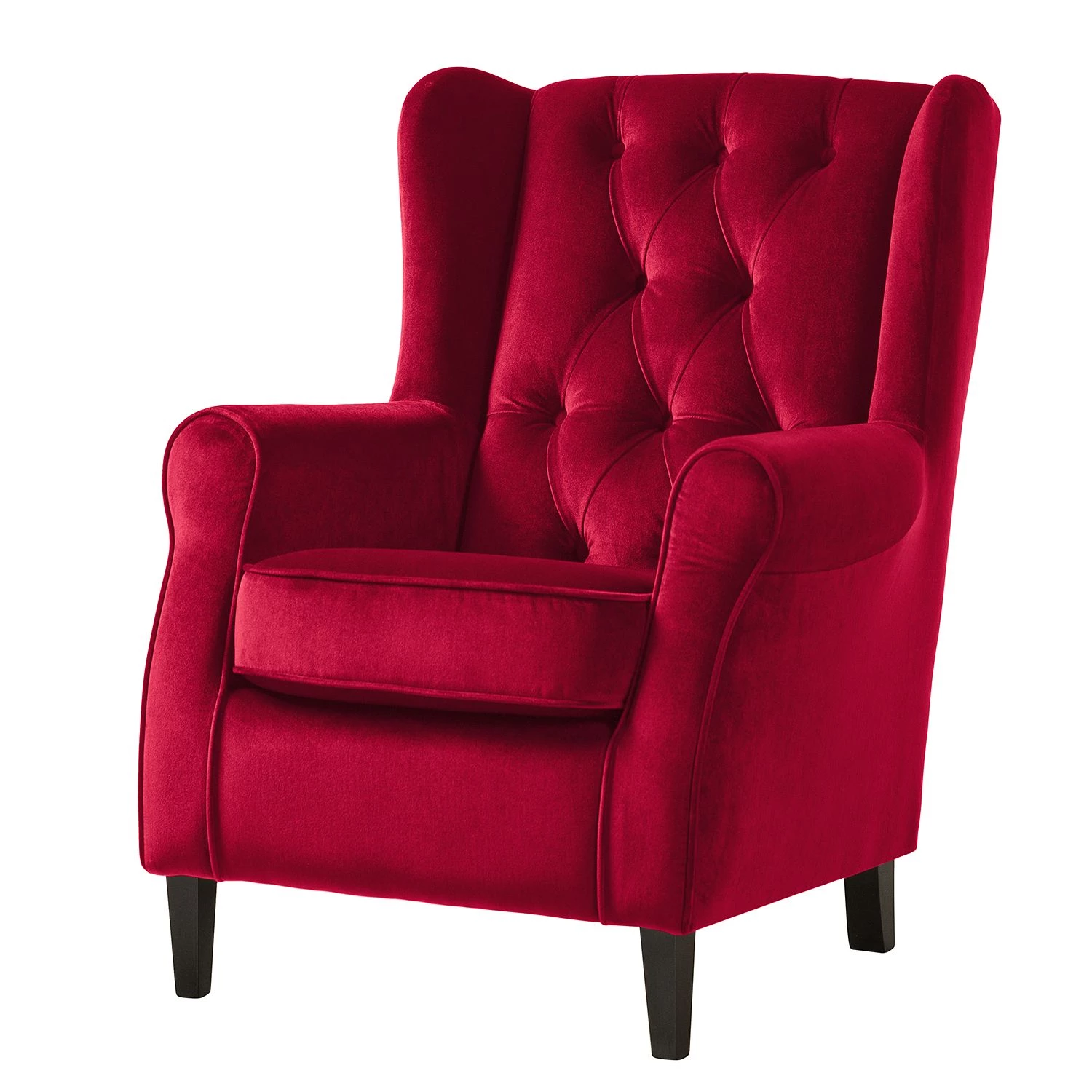 Maison Belfort Fauteuil à oreilles Luro - Rouge 3 Maison Belfort Fauteuil à oreilles Luro - Rouge