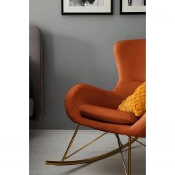 Jack & Alice Rocking chair Skamby - Velours - Terre cuite -Pas Cher Fauteuils Magasin 1000123364 190404 17473100009 MOOD GALLERYIMAGES P000000001000123364 mood
