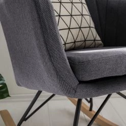 Mørteens Rocking chair Leedy - Tissu / Hêtre massif - Gris foncé / Hêtre -Pas Cher Fauteuils Magasin 1000123856 190123 16060600013 GALLERYIMAGES P000000001000123856