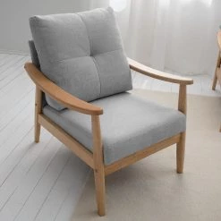 Mørteens Fauteuil Benson II - Tissu - Gris clair -Pas Cher Fauteuils Magasin 1000126100 190509 14031900035 GALLERYIMAGES P000000001000126100