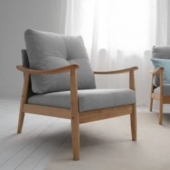 Mørteens Fauteuil Benson II - Tissu - Gris clair -Pas Cher Fauteuils Magasin 1000126100 190509 14031900036 GALLERYIMAGES P000000001000126100