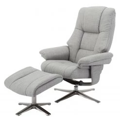 Fredriks Fauteuil de relaxation Carreto - Tissé à plat - Gris clair / Argenté