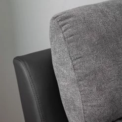 Loftscape Fauteuil de relaxation Warmun - Imitation cuir / Microfibre - Noir / Gris -Pas Cher Fauteuils Magasin 1000139815 201120 13431000005 DETAILS P000000001000139815