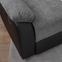 Loftscape Fauteuil de relaxation Warmun - Imitation cuir / Microfibre - Noir / Gris -Pas Cher Fauteuils Magasin 1000139815 201120 13431300006 DETAILS P000000001000139815