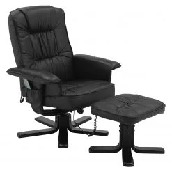 Loftscape Fauteuil de relaxation Wesburn II - Cuir véritable / Imitation cuir - Noir