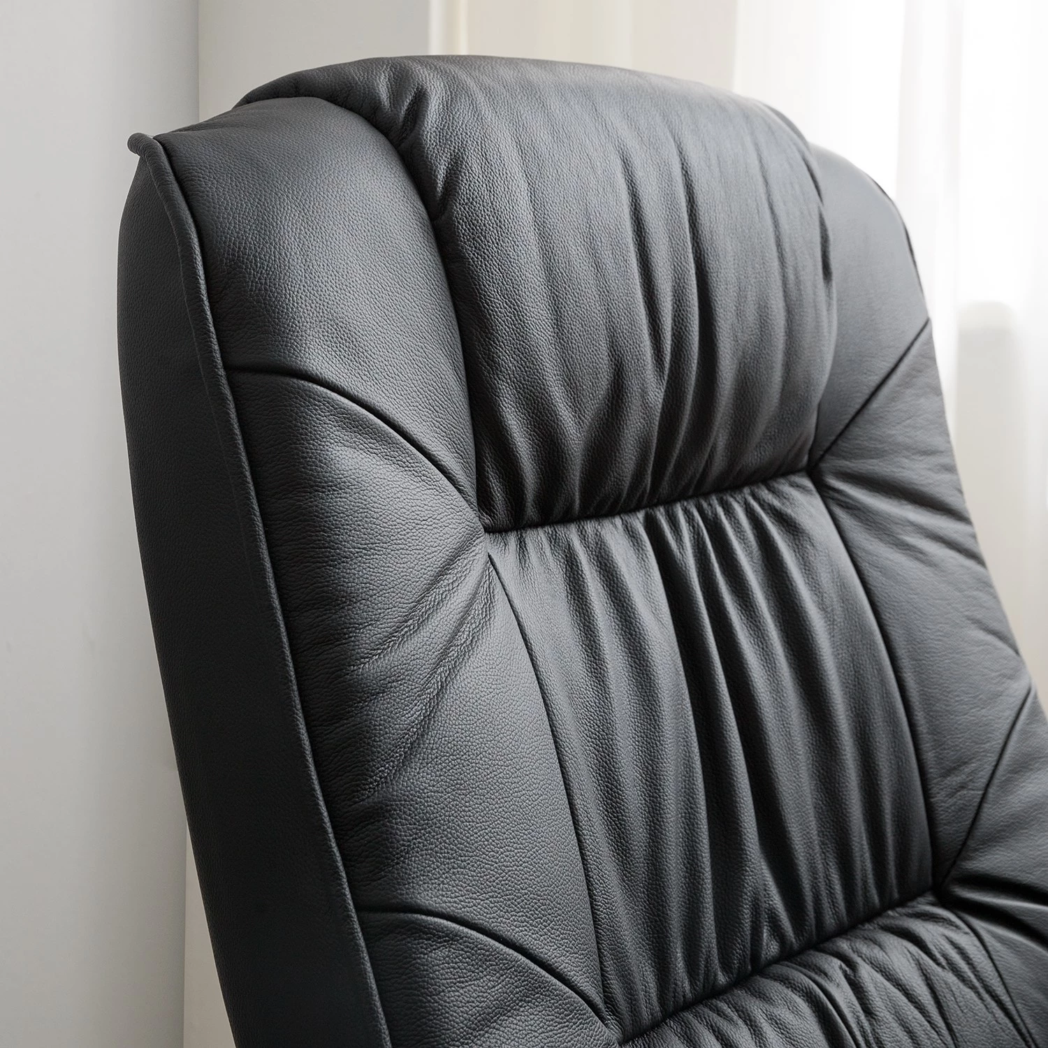 Loftscape Fauteuil de relaxation Wesburn II - Cuir véritable / Imitation cuir - Noir 16 Loftscape Fauteuil de relaxation Wesburn II - Cuir véritable / Imitation cuir - Noir – Image 14