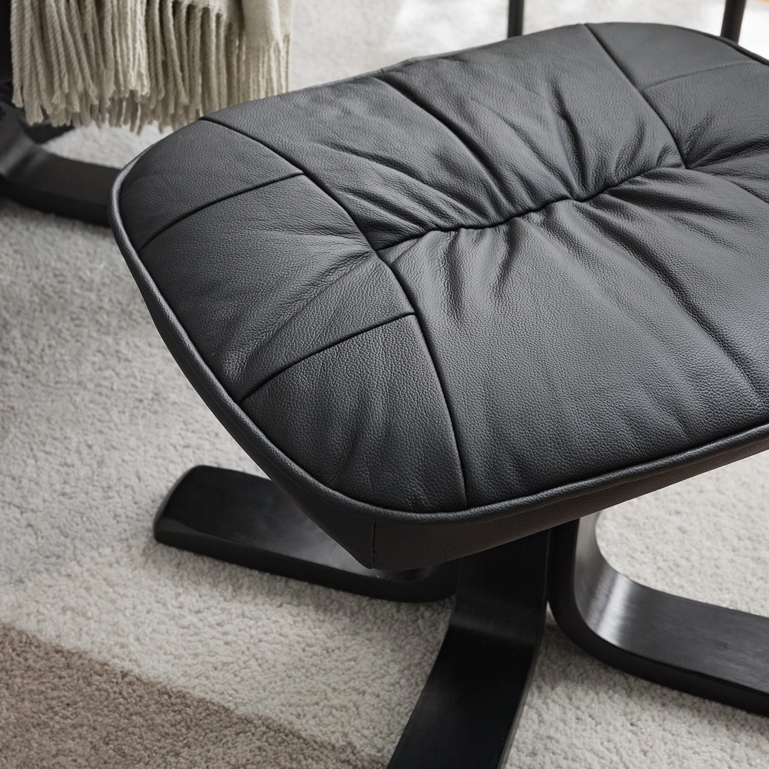 Loftscape Fauteuil de relaxation Wesburn II - Cuir véritable / Imitation cuir - Noir 20 Loftscape Fauteuil de relaxation Wesburn II - Cuir véritable / Imitation cuir - Noir – Image 18