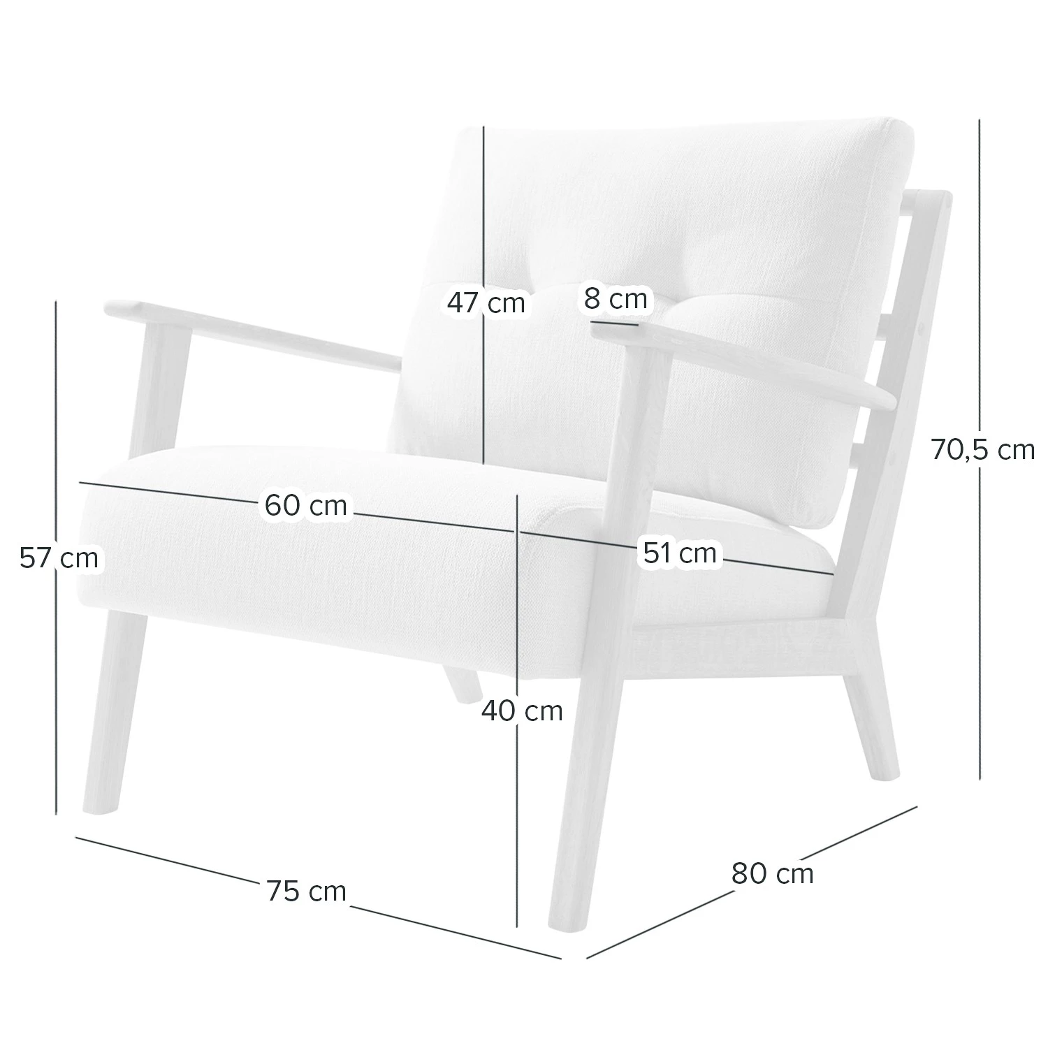 Studio Copenhagen Fauteuil TIMON - Tissu Saia: Beige 20 Studio Copenhagen Fauteuil TIMON - Tissu Saia: Beige – Image 18