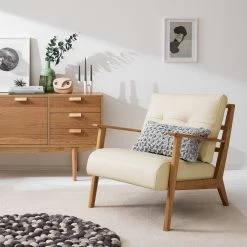 Studio Copenhagen Fauteuil TIMON - Cuir véritable Neka : Crème -Pas Cher Fauteuils Magasin 1000156474 190516 09282000093 MOOD GALLERYIMAGES P000000001000156474 mood