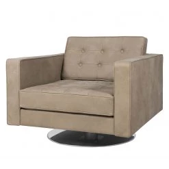 Fredriks Fauteuil pivotant Chelsea IV - Cuir - Cuir véritable Custo : Gris clair