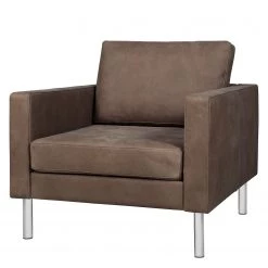 Fredriks Fauteuil Portobello IV - Cuir - Cuir véritable Custo : Marron foncé - Cylindre