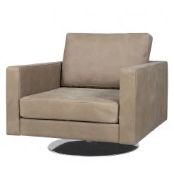 Fredriks Fauteuil pivotant Portobello IV - Cuir - Cuir véritable Custo : Gris clair