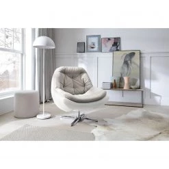 Loftscape Fauteuil Roxana - Imitation cuir / Tissu - Blanc gris -Pas Cher Fauteuils Magasin 1000157339 190320 11533300015 MOOD GALLERYIMAGES P000000001000157339 mood