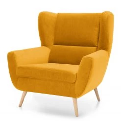 Norrwood Fauteuil Glenhaven - Velours - Jaune moutarde