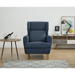 Maison Belfort Fauteuil bergère Boddin I - Tissu - Bleu jean -Pas Cher Fauteuils Magasin 1000174649 190912 12582500069 MOOD DETAILS P000000001000174649 mood