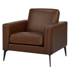 Ars manufacti Fauteuil Crove - Imitation cuir - Marron