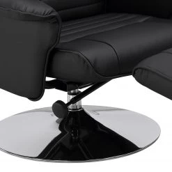 Fredriks Fauteuil de relaxation Devato - Avec repose-pieds / Imitation cuir - Noir -Pas Cher Fauteuils Magasin 1000176582 191125 07411400016 DETAILS P000000001000176582