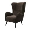 Jack & Alice Fauteuil Pillig - Velours - Marron foncé - Sans repose-pieds