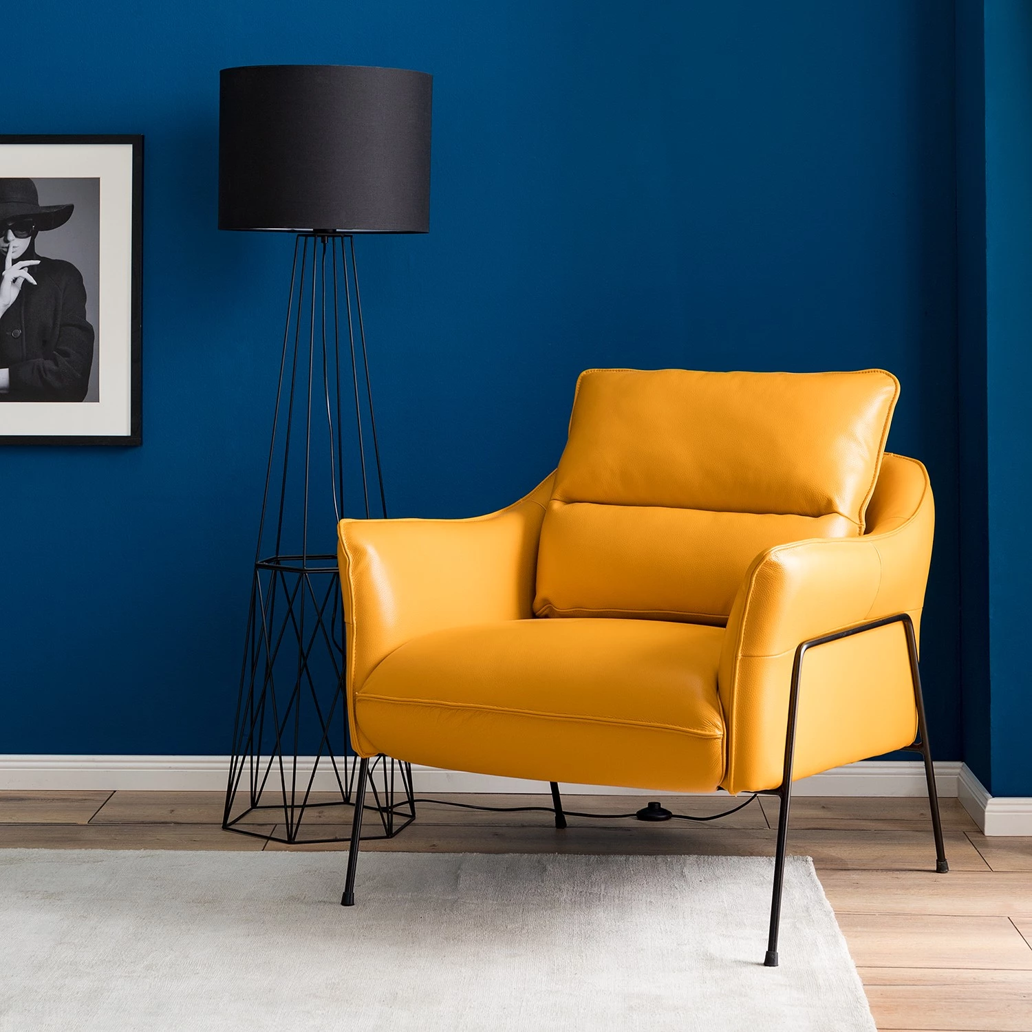 Studio Copenhagen Fauteuil Knokke II - Cuir véritable - Jaune doré 5 Studio Copenhagen Fauteuil Knokke II - Cuir véritable - Jaune doré – Image 3