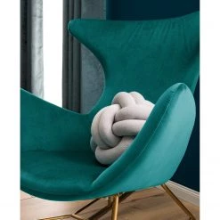 Jack & Alice Fauteuil Cabuya - Velours - Bleu pétrole -Pas Cher Fauteuils Magasin 1000179440 200702 09252500020 DETAILS P000000001000179440