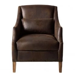 Maison Belfort Fauteuil Coomera - Aspect cuir vieilli - Marron -Pas Cher Fauteuils Magasin 1000179524 200110 11543100026 DETAILS P000000001000179524