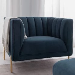 Jack & Alice Fauteuil Borlo - Bleu marine 22 Jack & Alice Fauteuil Borlo - Bleu marine -Pas Cher Fauteuils Magasin 1000180145 201030 05552400028 MOOD DETAILS P000000001000180145 mood