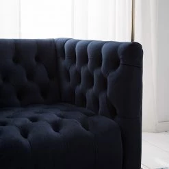 Jack & Alice Fauteuil Reynella - Velours - Bleu marine -Pas Cher Fauteuils Magasin 1000180878 210202 11335300003 DETAILS P000000001000180878