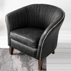 Ars manufacti Fauteuil Membre II - Cuir véritable - Noir -Pas Cher Fauteuils Magasin 1000180880 210311 10223600007 MOOD DETAILS P000000001000180880 mood