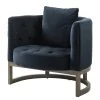 Maison Belfort Fauteuil Drysdale - Velours - Bleu marine -Pas Cher Fauteuils Magasin 1000180884 210129 13513100001 IMAGE P000000001000180884