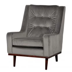 Mørteens Fauteuil Pirapora - Velours - Gris clair