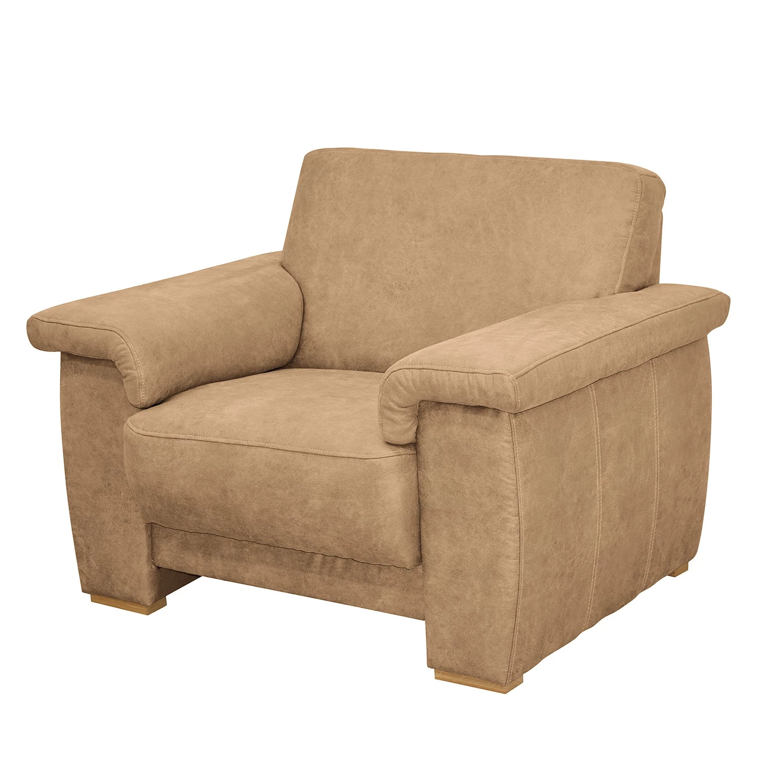 Modoform Fauteuil Picabu - Aspect cuir vieilli - Beige 3 Modoform Fauteuil Picabu - Aspect cuir vieilli - Beige