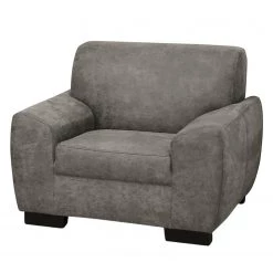Modoform Fauteuil Piru - Aspect cuir vieilli - Gris