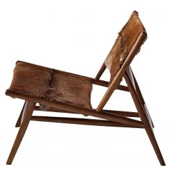 Ars manufacti Fauteuil design Howden - Poils de vache / Teck massif - Motif vache / Teck -Pas Cher Fauteuils Magasin 1000183950 200414 13371200003 DETAILS P000000001000183950