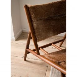 Ars manufacti Fauteuil design Howden - Poils de vache / Teck massif - Motif vache / Teck -Pas Cher Fauteuils Magasin 1000183950 200529 13281600001 DETAILS P000000001000183950