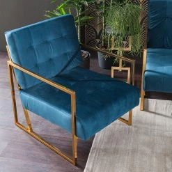 Red Living Fauteuil Cocora I - Velours - Bleu marine -Pas Cher Fauteuils Magasin 1000183952 200408 21192000012 DETAILS P000000001000183952