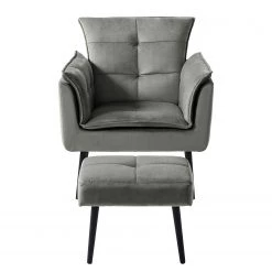 Jack & Alice Fauteuil Trilla - Avec repose-pieds - Velours - Gris 18 Jack & Alice Fauteuil Trilla - Avec repose-pieds - Velours - Gris -Pas Cher Fauteuils Magasin 1000184273 210323 15252201941 DETAILS P000000001000184273