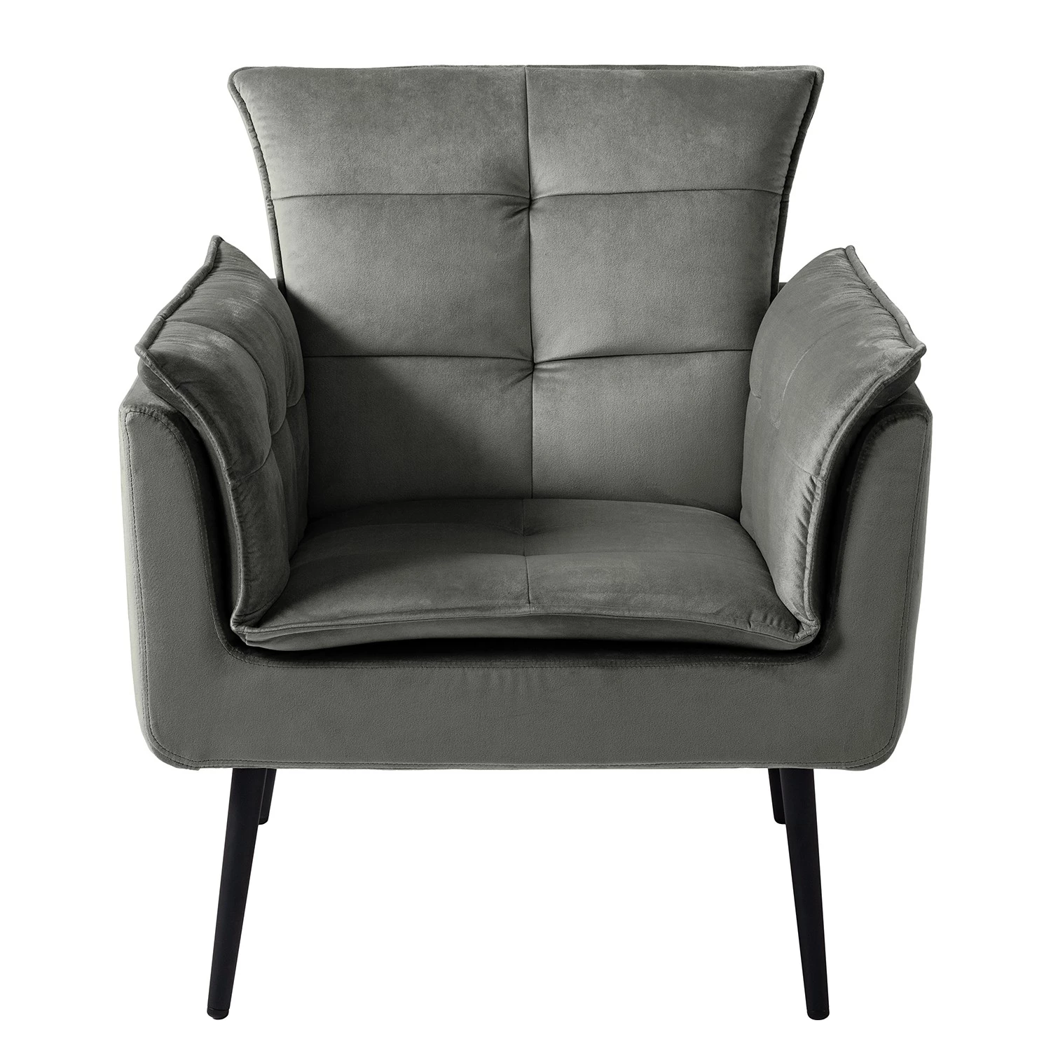 Jack & Alice Fauteuil Trilla - Avec repose-pieds - Velours - Gris 12 Jack & Alice Fauteuil Trilla - Avec repose-pieds - Velours - Gris – Image 10